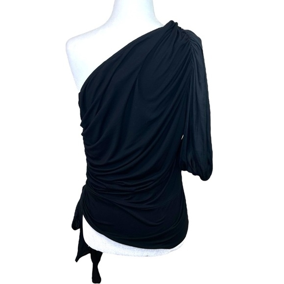 Anthropologie x Dolan - Women’s Ruched Off-The-Shoulder Top, Tie - Black, Medium - Picture 4 of 12